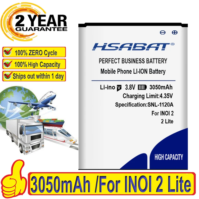 Аккумулятор HSABAT 3050 мАч для INOI 2 Lite 100% оригинал|Аккумуляторы мобильных телефонов| |