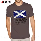 Индивидуальная Футболка с принтом шотландского флага, Мужская футболка с короткими рукавами, черная футболка с круглым вырезом, 3-6XL