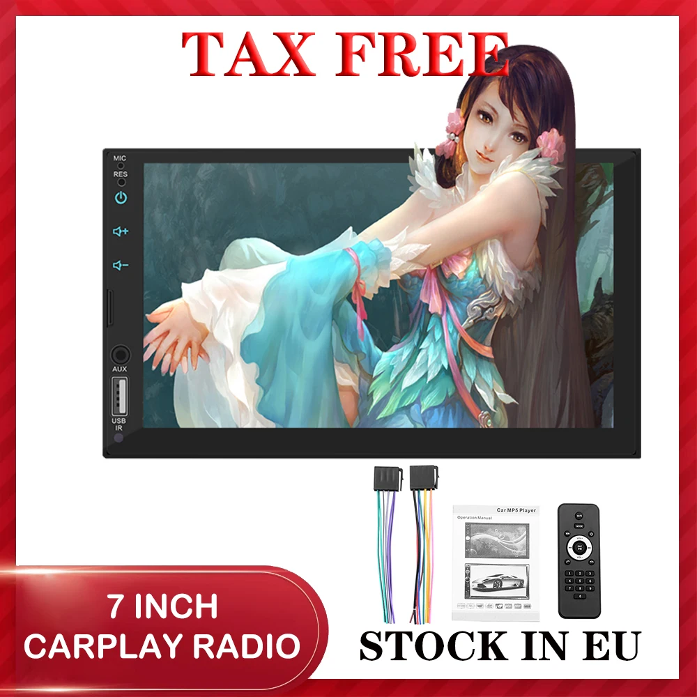 

2 Din Multimedia Car Radio Steering Wheel Control Auto Stereo Receiver 7" USB Mirror Link Video Player Autoradio