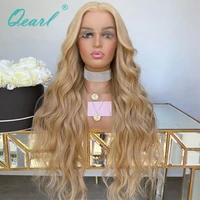 transparent laced wig honey blonde human hair lace front wigs 13x413x6 water wave remy hair glueless with baby hair 150 qearl