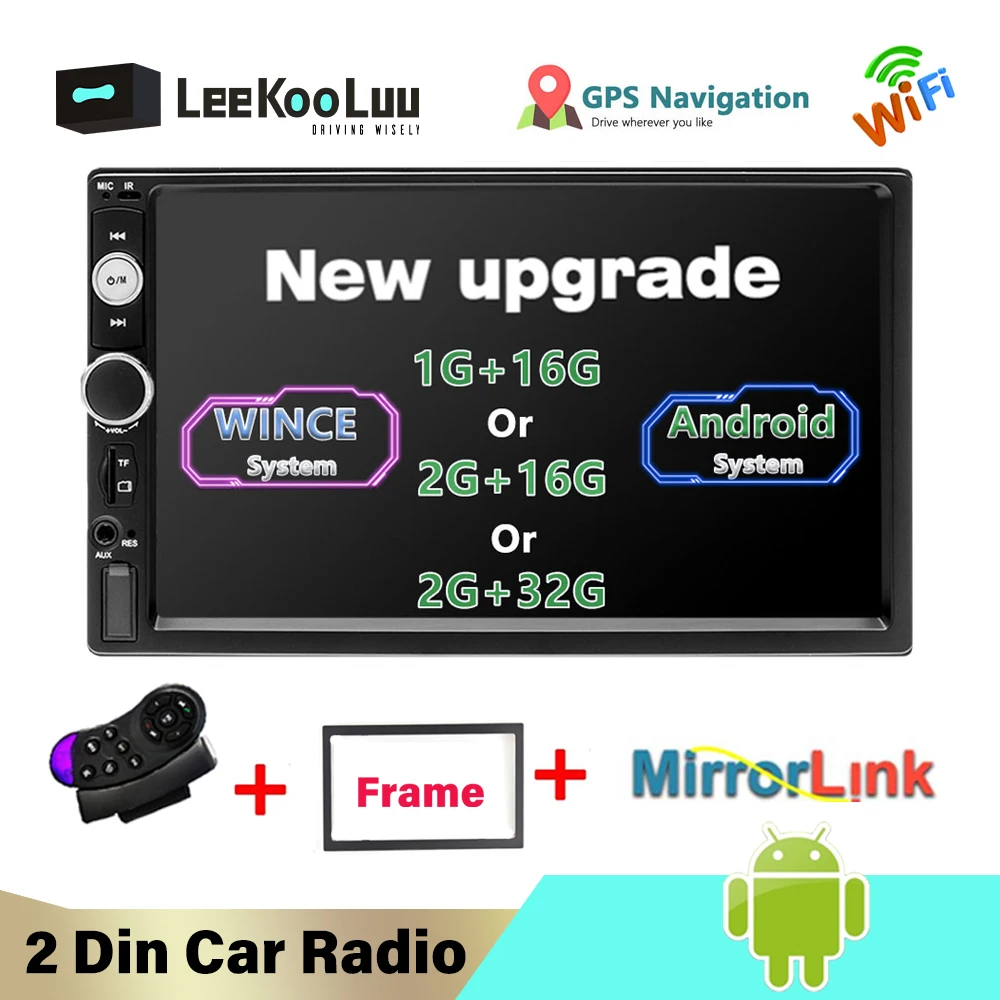 Автомагнитола LeeKooLuu 2 Din 7 &quot GPS навигация видео Автомобильный мультимедийный