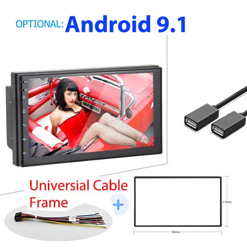 Podofo автомобильный мультимедийный плеер Andriod gps навигация 2DIN HD Авторадио WiFi USB FM 2 Din " автомобильный аудио Радио стерео резервный монитор - Цвет: New and Frame