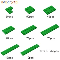 aquaryta building block part green 250pcsbag plate compatible 2420 3022 3021 3020 3795 3034 3832 2445 moc diy toys for children