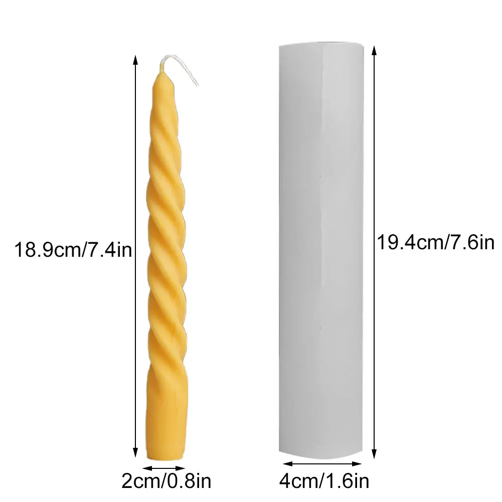 

DIY Candle Mould Wax Soap 3D Silicone Mold Pillar Twisted Shape Craft Making Tool Candle Making Wax Plaster Mould Handmade