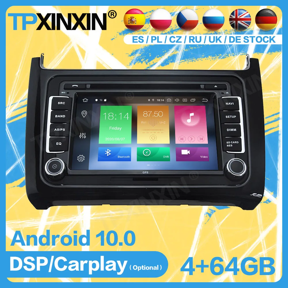 Автомагнитола 2 Din стерео с экраном приемником Bluetooth Android для Volkswagen Polo 2015 2016 2017