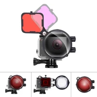 3in1 action camera dive filter set with 16x macro lens for gopro hero 7 6 5 black underwater diving red magenta dive lens filter