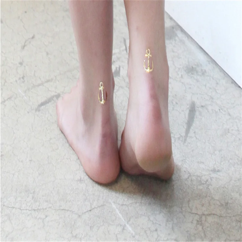 Наклейка с чешскими татуировками золотой браслет металлическим золотым и