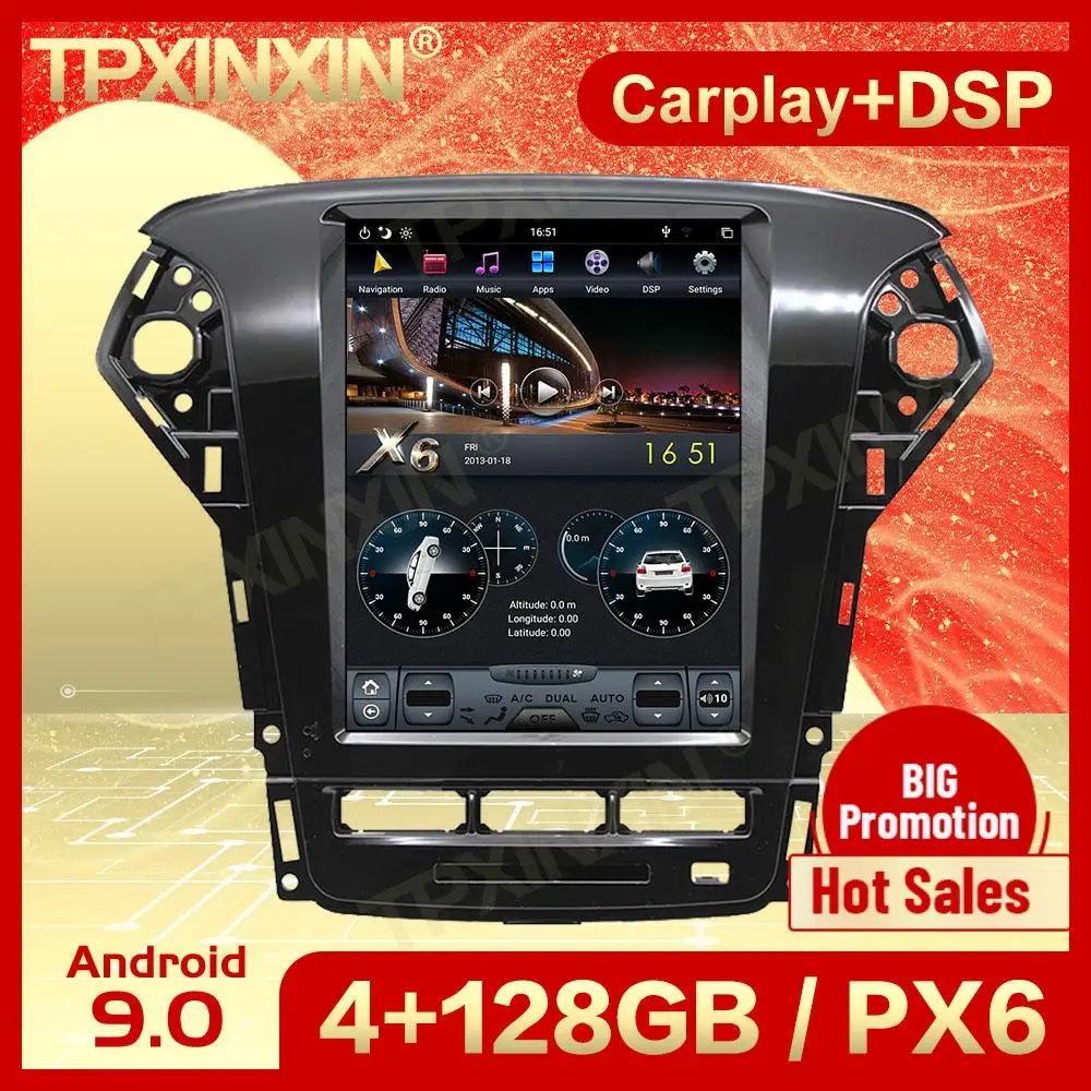 

Carplay 2 Din Android 9 Tesla экран Мультимедиа Стерео для Ford Mondeo MK4 2011 2012 2013 GPS Raido Viedo аудио плеер головное устройство