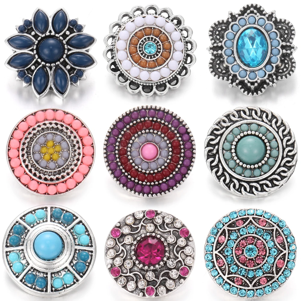 6 шт./лот новые ювелирные мини бусины с застежкой 18 мм Цветочные кнопки подходят