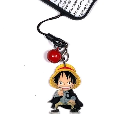

One Piece Mobile Phone Lanyard Short Pendant Keychain School Bag U Disk Luffy Pendant Ornament Rope Creative Men And Women