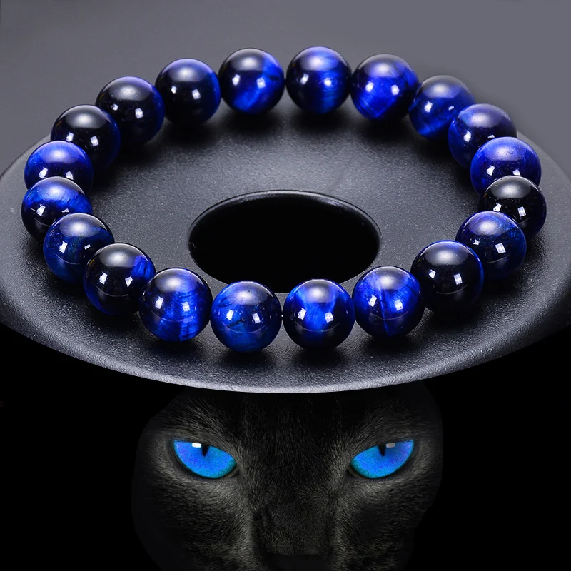 Браслеты Будды синие из тигрового глаза с Буддой браслет натурального камня
