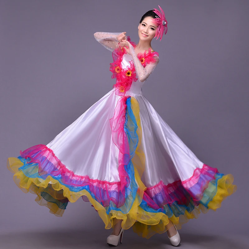 Новое платье с пышной юбкой для мальчика открытой современного танца испанская