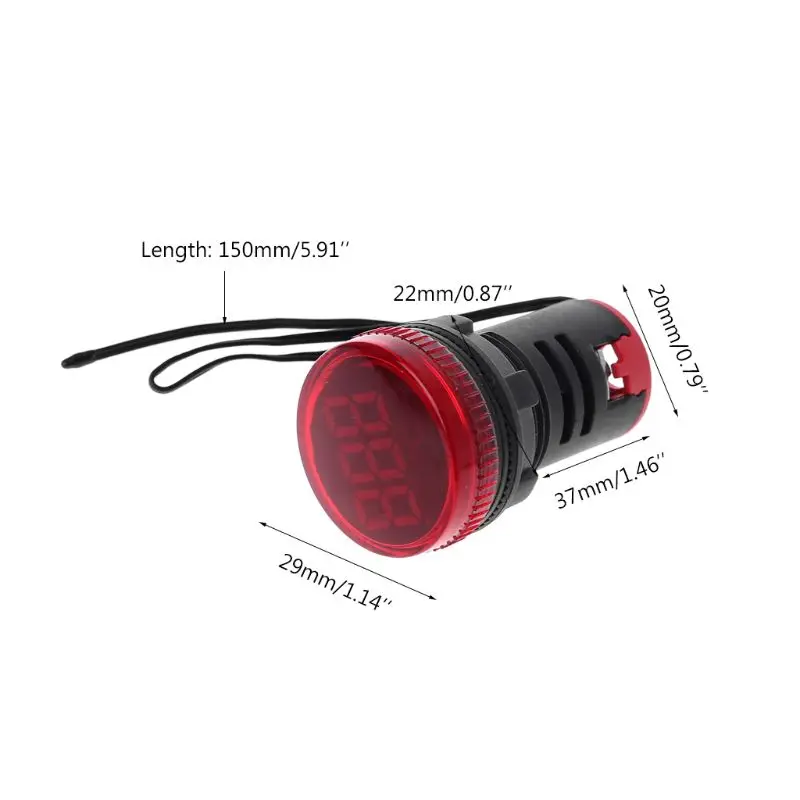 

22mm AC 50-380V Thermometer Indicator Light LED Digital Display Temperature Measuring Induction Ranging -20-119