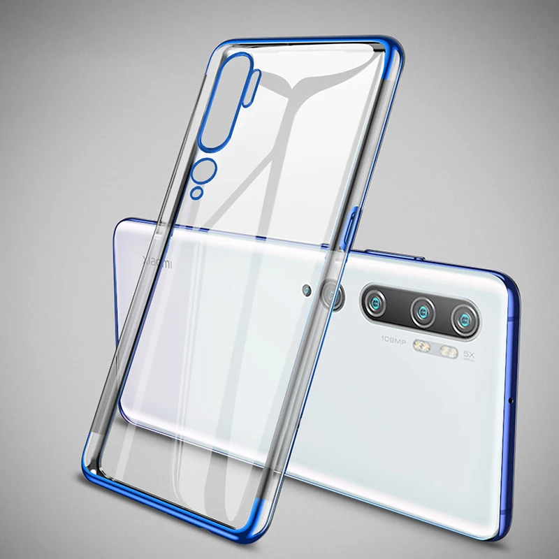 Синий Чехол для телефона для Xiaomi Mi Note 10 чехол бампер силиконовый задний Прозрачный чехол для Xiaomi Mi CC9 Pro Note 10 Pro Чехол для глобальной версии - Цвет: Синий