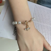 classic fashion imitation pearls pendant bracelet for woman exquisite new lucky cuff bracelet anniversary luxury jewelry