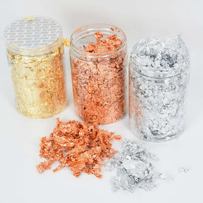 

3/10g Imitation Gold Siver Copper Foil Jewelry Luxury Resin Decoration Glitters Craft Paper Leaf Flake Sheets DIY Nail Art Decor