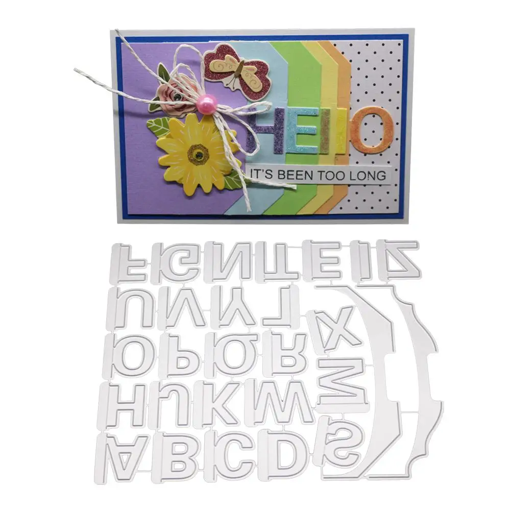 26 букв узор DIY Выгравированные карбоновые Стальные режущие штампы для