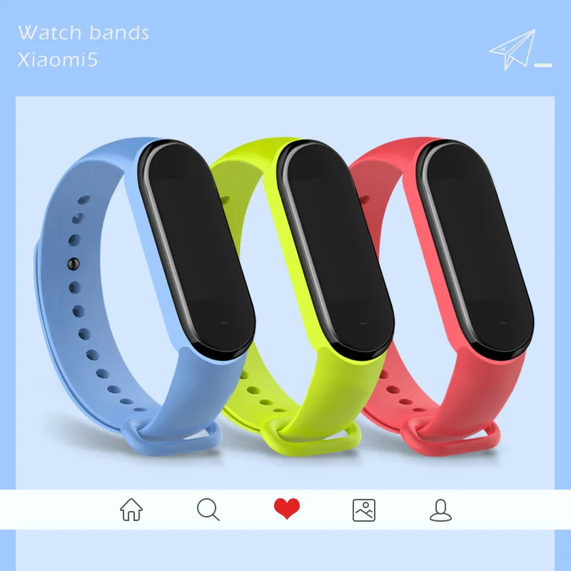 Силиконовый браслет для Xiaomi Mi Band 5 NFC спортивный аксессуары смарт