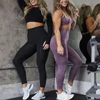 Женский энергетический бесшовный комплект для йоги, спортивные костюмы для тренажерного зала, фитнеса, рубашки для йоги, топы, леггинсы с высокой талией для бега, спортивная одежда, бюстгальтер и штаны