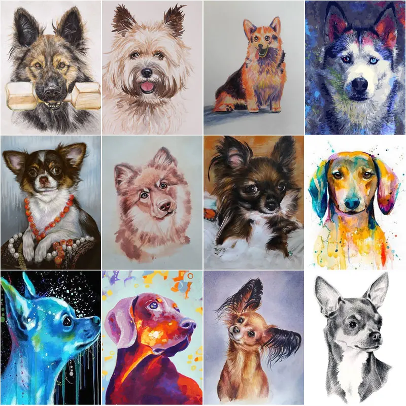 

DIY Dog Diamond Painting Cute Animals Posters 5D Mosaic Cross Stitch Embroidery Rhinestone of Handmade Gift Home Decoration