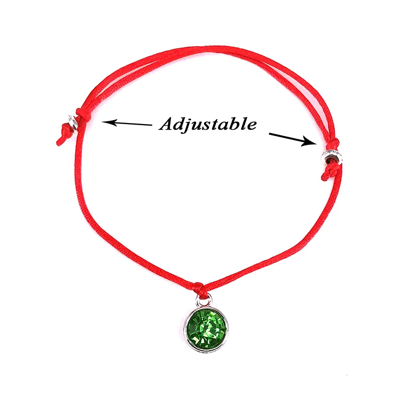 Удача красный черный струнный Камень Шарм Браслеты для женщин Подарки мужчин