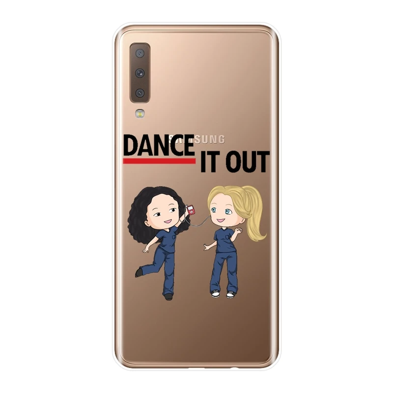 ТПУ задняя крышка для Samsung Galaxy A3 A5 A7 2016 2017 серый анатомический силиконовый чехол
