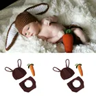 Одежда для новорожденных 0-3 м реквизит для фотосъемки аксессуары для мальчиков и девочек трикотажные костюмы ручной работы с 3 шт. кроликами для новорожденных