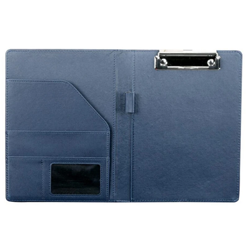 

2Pcs A5 Document Bag File Folder Clipboard Business Office Financial School Supplies - Black & Blue
