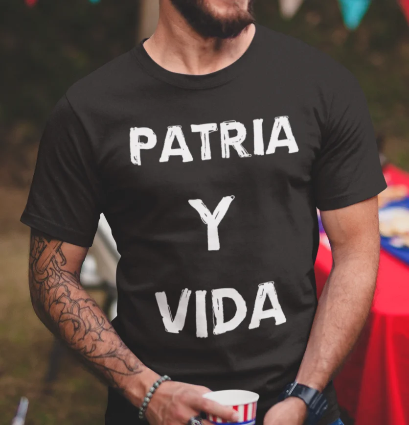 

Patria Y Vida Cuba Freedom Movement Cuba Patriotic T-Shirt Cotton Tee Shirt Unisex
