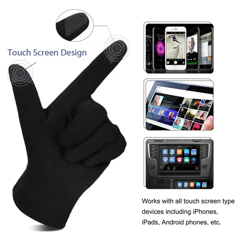 Vbiger утолщенные зимние теплые перчатки с сенсорным экраном мягкие для холодной