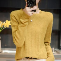 longming 100 merino wool sweater women pullover autumn winter warm knitting sweater jumpers female knit tops long sleeve solid