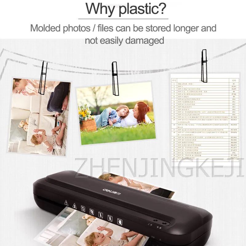 

Home Office A4 Laminating Machine Profession Photo Laminator Low Noise Plastic Tool Over-plastic Leveling Automatic Film Feeding