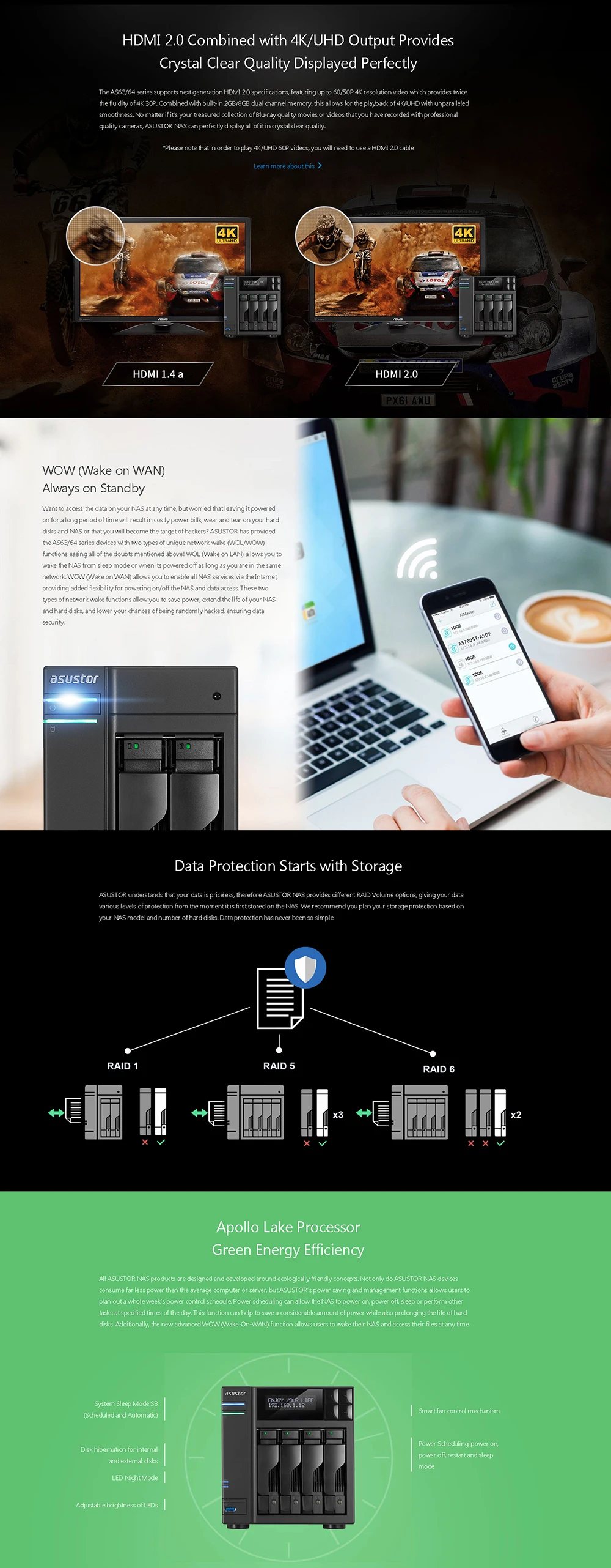 ASUSTOR AS6404T 4-bay diskless nas, nas server nfs network storage cloud storage File server, 3 years warranty
