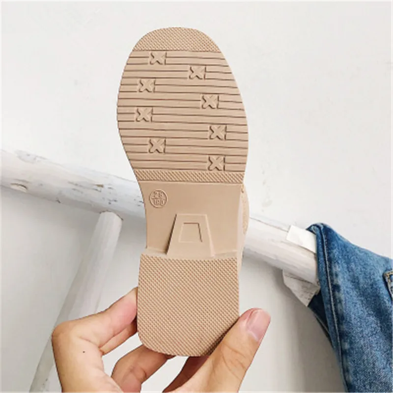 

XIaying British Wind Children Shoes 2019 New Elastic Flannel Soft Boots Children Square Head Single Boots Fashion Boots 2019213