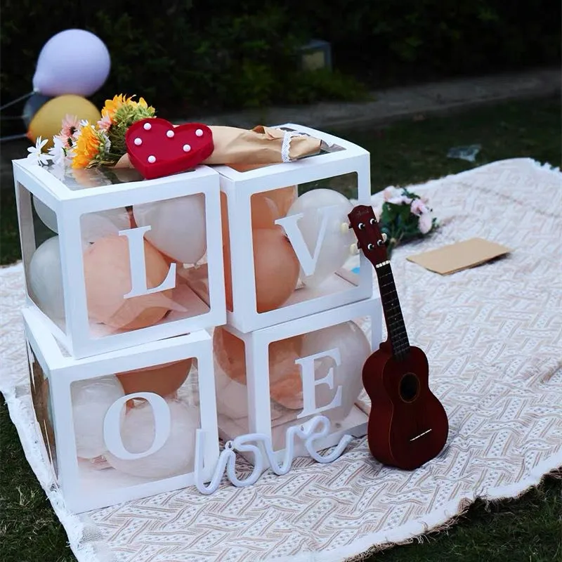 

Baby Shower Transparent Box Balloons Accessory 1st One Birthday Party Wedding Decoration Balloon Box Boy Girl Shower Gift