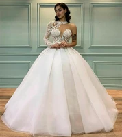 modern a line wedding dresses bohemia long sleeves bridal gown chic halter custom made lace vestidos de noiva mariage