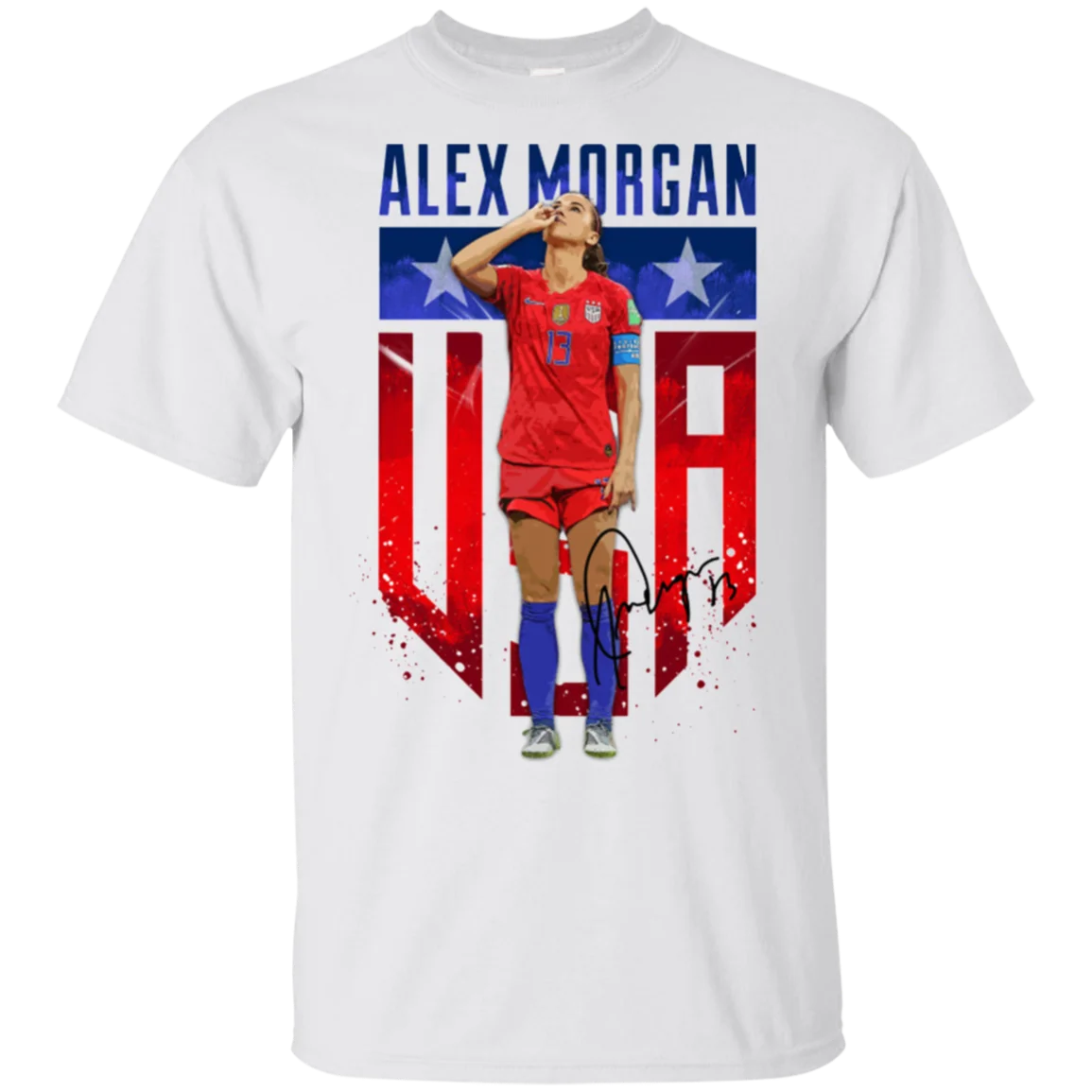 Алекс Морган футбольная команда США Футболка женская футболка с коротким