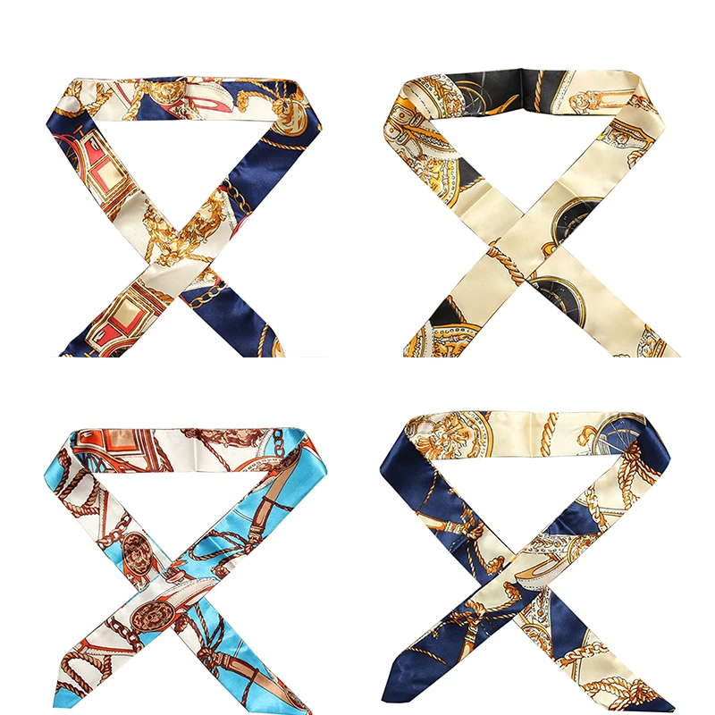 

1pc Ladies Stylish Ribbon Bag Tied Handle Small Ribbon Scarf