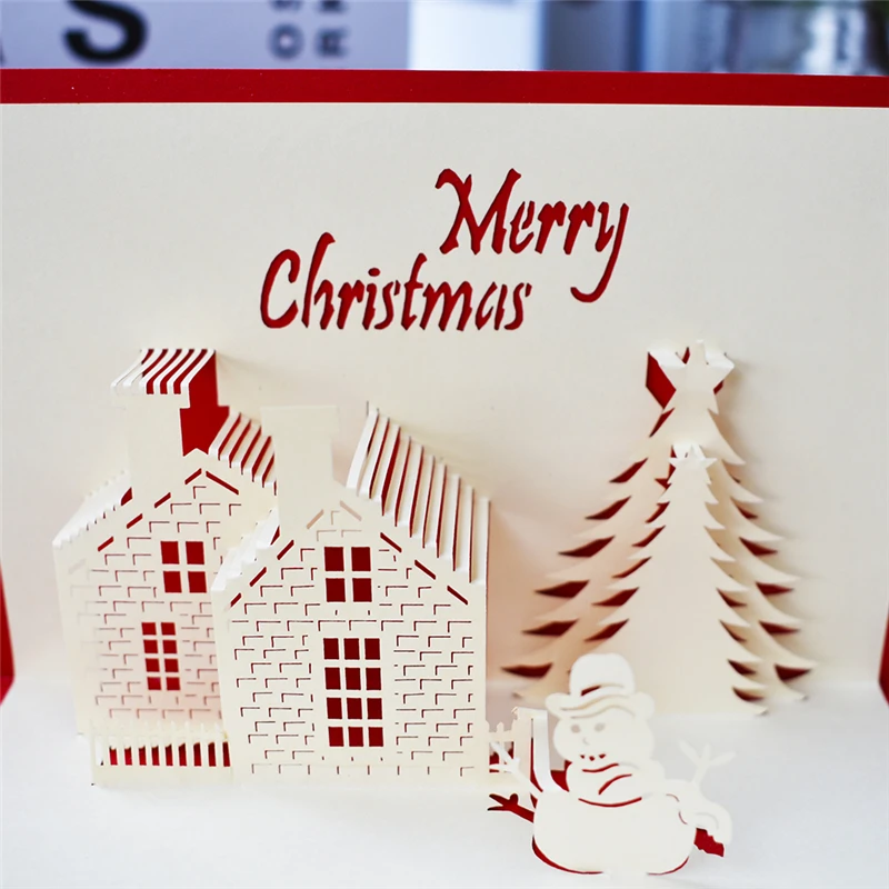 10 упаковок Счастливого Рождества снеговик всплывающие наклейки лазерная