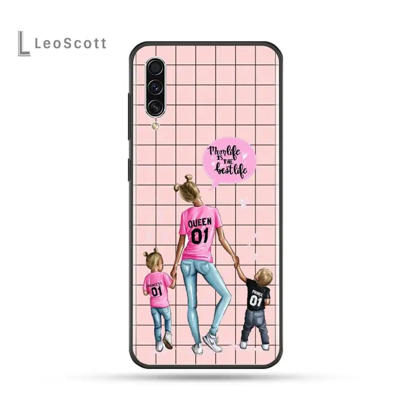 

girl Queen Mom baby pink grid Phone Cases For Samsung Galaxy M10 20 30 A 40 50 70 71 A6 A9 2018 J7 CORE PLUS STAR S10 5G C8