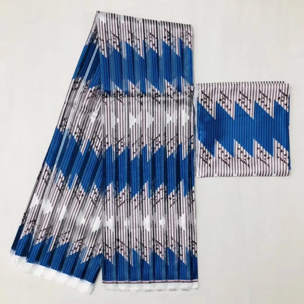 Африканский стиль набивной атласной шелковой ткани с органзой восковой печати