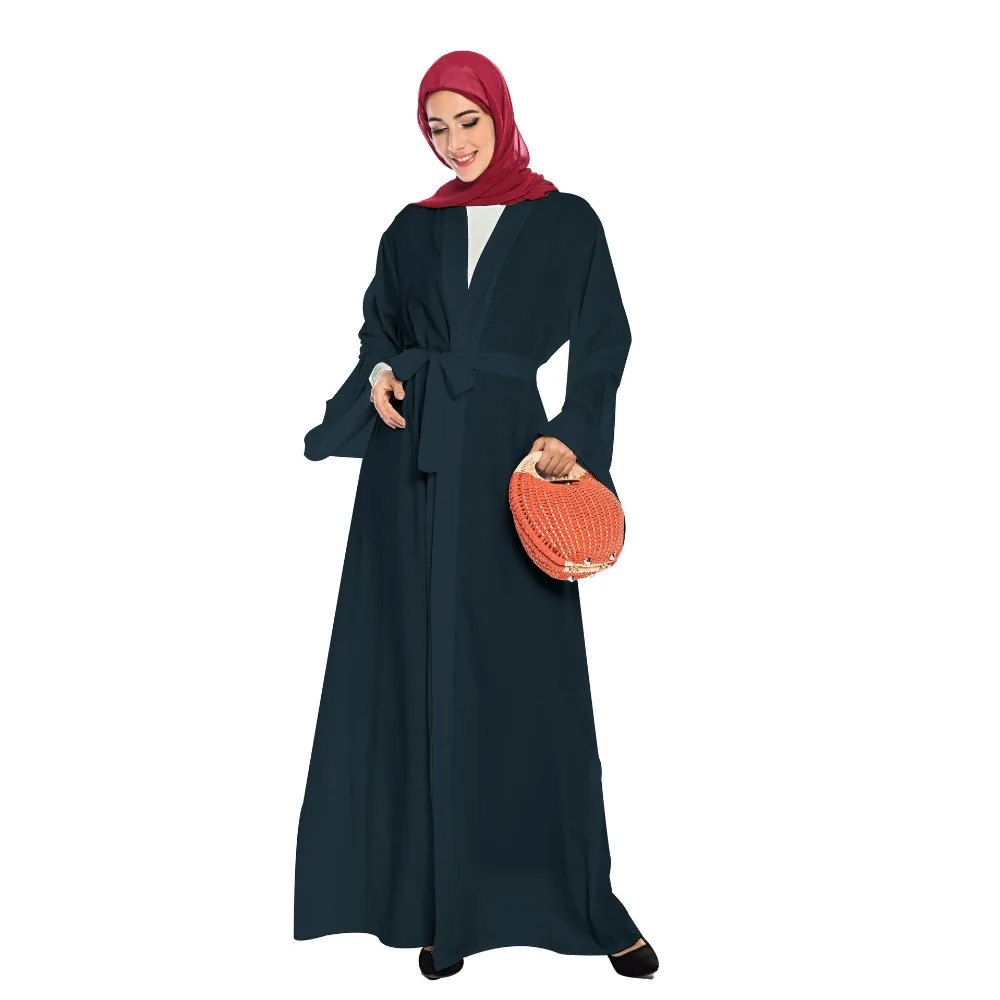 Элегантное мусульманское Открытое платье abaya Макси кардиган кимоно для вечеринок длинные халаты Jubah Ближний Восток Eid Рамадан Арабский исламский