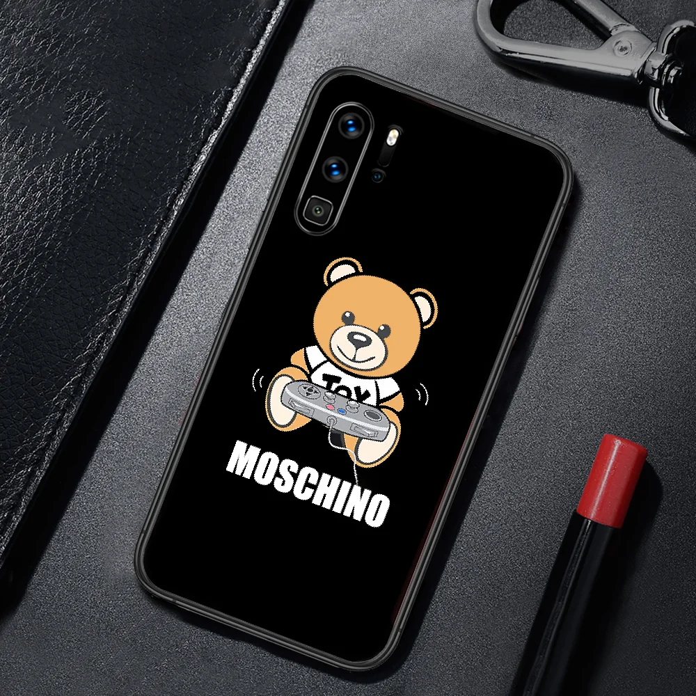

Italian Cute Bear Brand Phone Case Cover For Huawei P Mate Smart 10 20 30 40 Lite Z 2019 Pro Black black Coque Soft Cover
