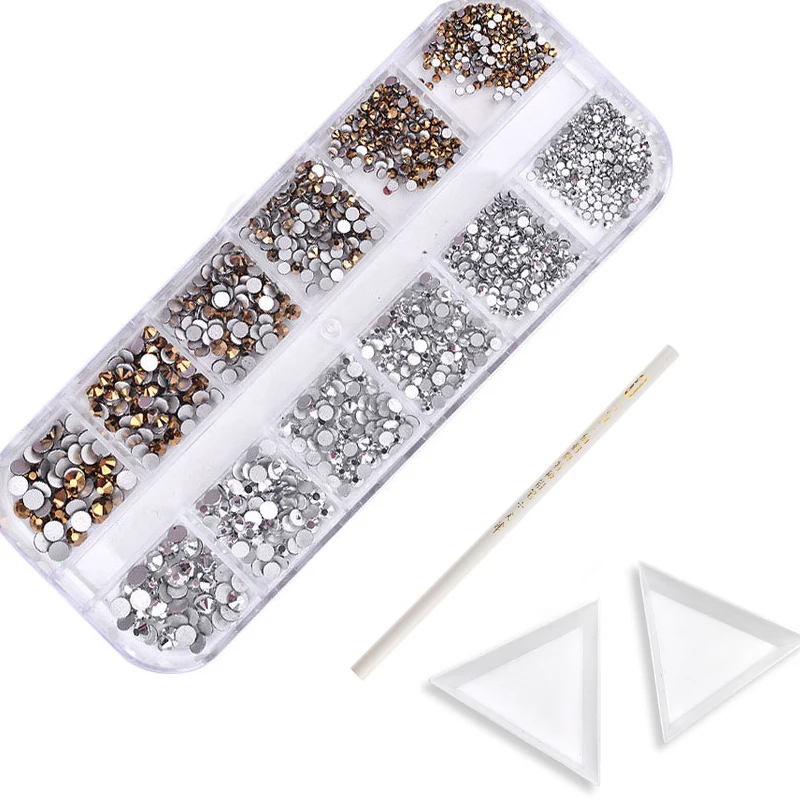 Одна коробка для детей 6 лет с украшением в виде кристаллов дизайн ногтей Стразы и