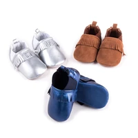 2021 new arrival pu suede leather baby moccasins shoes for newborn tassel design soft soled infant toddler first walker