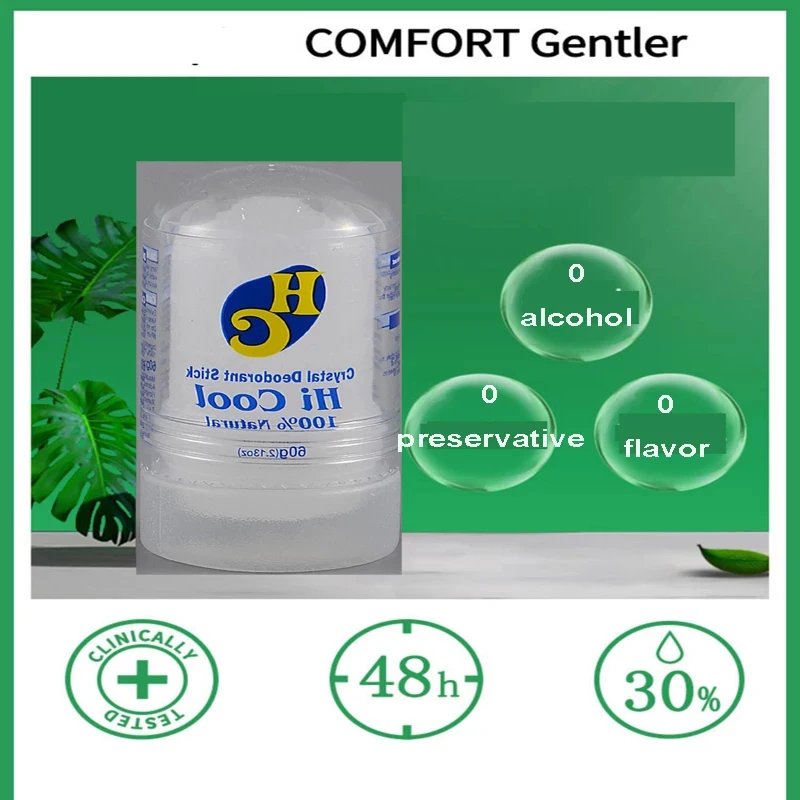 

60 г натуральный кристаллический дезодорант для тела, средство для удаления запахов подмышек, антиперспирант для мужчин, женщин, мужчин, пищ...