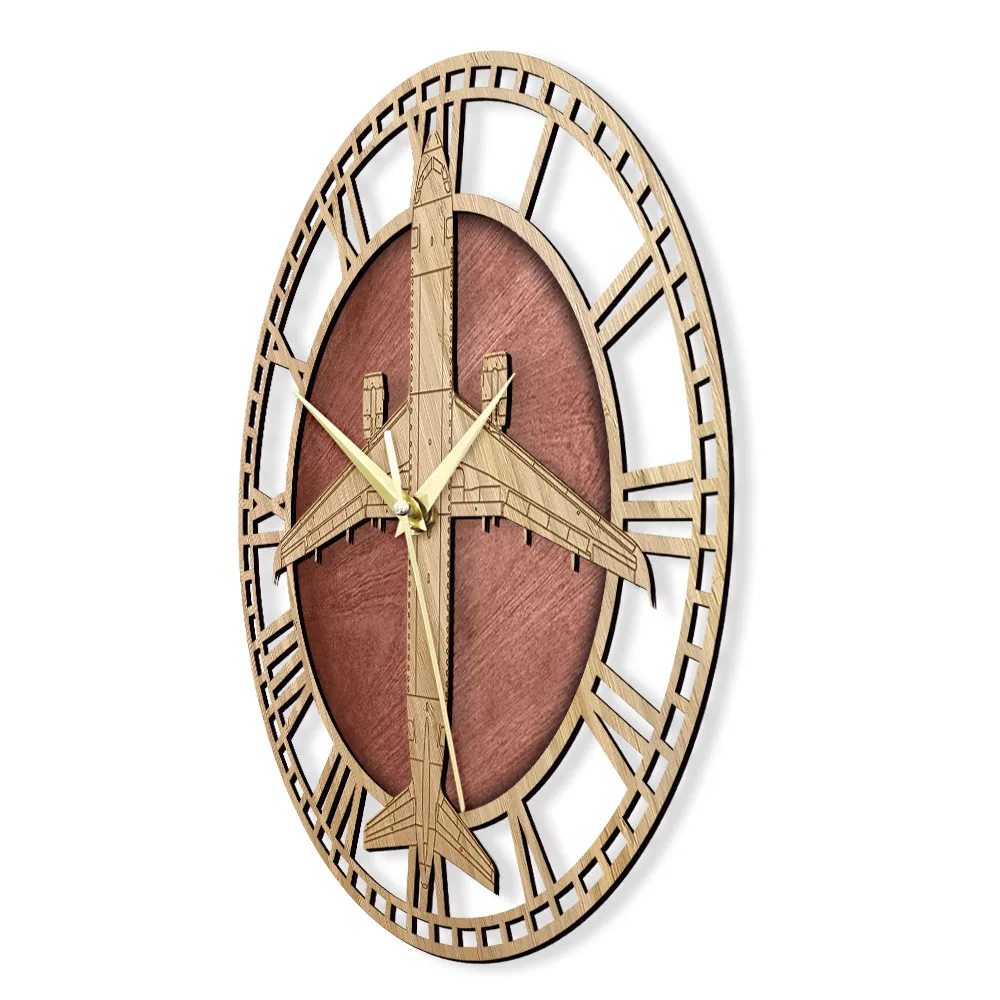 Аэробус A320 коммерческие пассажирские самолеты деревянные настенные часы