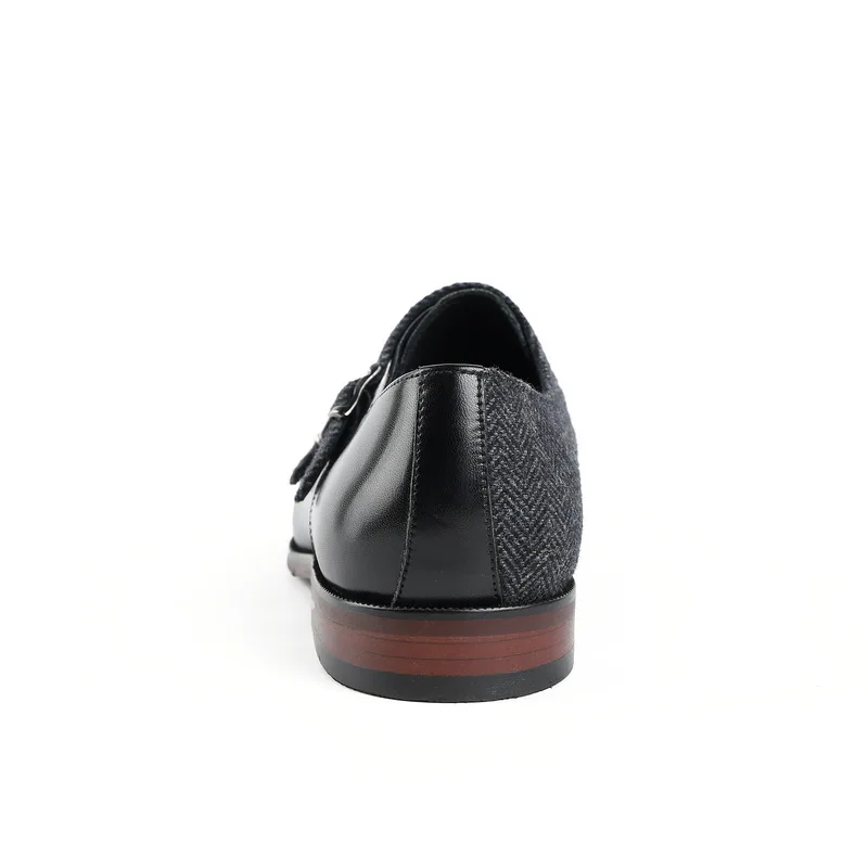 

QYFCIOUFU Men Genuine Leather Double Monk Strap Shoes Business Dress Banquet Suit Shoes Men Brand Brogue Wedding Oxford Shoes