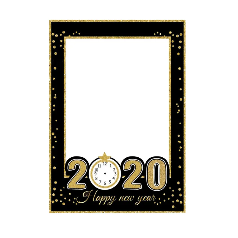 style 1 paper frame 1 компл. Счастливый год бумажный фото стенд реквизит рамка забавная маска; фотобудка счастливый год воздушные шары для украшения вечеринок Поставки - Цвет: style 1 paper frame