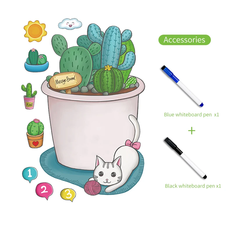 Cactus Магнитные игрушки для рисования кактус доска для записей хлеб магниты для холодильника стикер Памятка план список меню обучающая развивающая детская игрушка - Цвет: Cactus